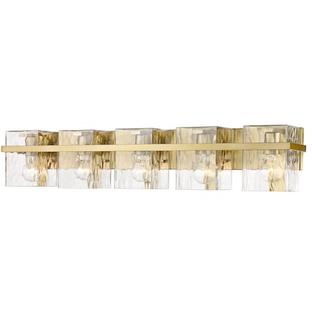 Z-Lite Bennington 5 Light Vanity, Modern Gold & Clear 1938-5V-MGLD